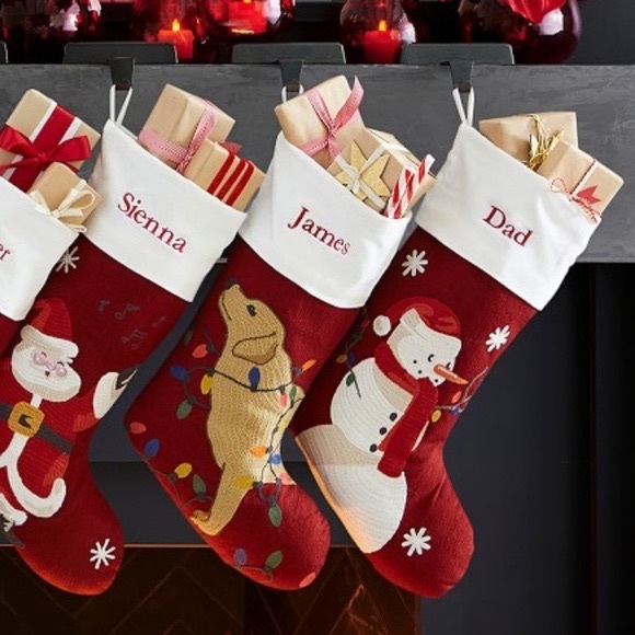 Pottery Barn Holiday Pottery Barn Dog Crewel Christmas Stocking